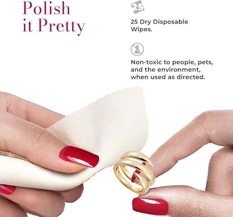 CONNOISSEURS Premium Edition Compact Jewelry Wipes No Rinse Gold and Silver Jewelry Cleaner, Polish and Remove Tarnish to Restore Brilliance, Dry Disposable Wipes, Diamond Dazzle Stik