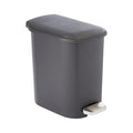 Amazon Basics Compact Plastic Bathroom Trash Can with Soft-Close Lid,Hands-Free Foot Pedal,Removable Inner Bucket,6 Liters,Black,(Pack of 6)
