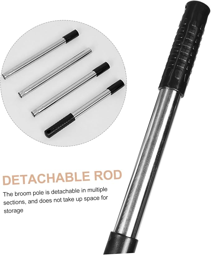 1Set Adjustable Height Manual Carpet Sweeper with Rotating Brush Rolls for Pet Hair and Dust Removal Versatile Push Broom Vacuum Cleaner for Carpets Rugs Hard Floors and Tiles