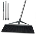 17.7inch Wide Large Broom for Sweeping Indoor or Outdoor, Whole Length 57inch Long Handle Heavy Duty Broom with Soft Bristle
