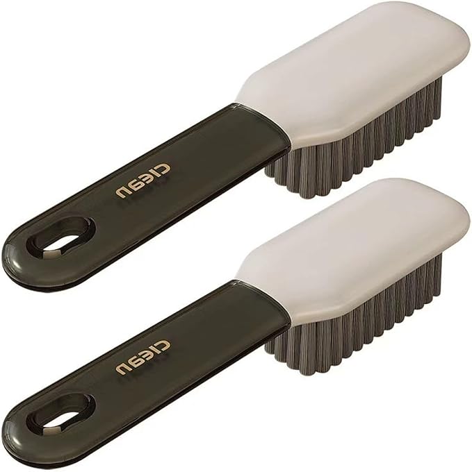 2 Pack Shoe Brush,Shower Cleaning Brush,Scrub BrushComfort Grip,Ideal for Cleaning Bathroom, Shower, Kitchen Bristle Brush (Grey Shoes Brush)