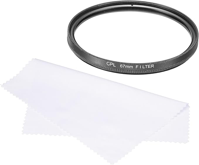 MECCANIXITY 67mm Circular Polarizer Filter, Double Sided Multi-Layer Coatings Polarizing Filter with Cleaning Cloth for Camera Lens