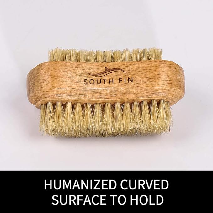 Two-side Wooden Nails Brushes for Fingers, Natural Wood and Bristle Cleaning Acrylic Nail Art Brush, Fingernail & Toenail brushes for Women, Men, Girls, Manicure Pedicure Nail Scrubber Home & Salon