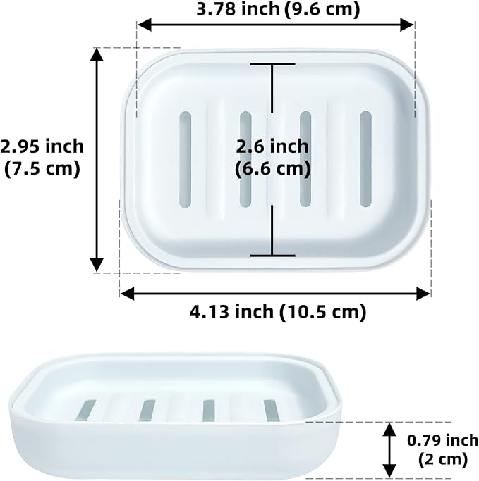 Double Layer Draining Soap Dish, Plastic Dishwashing Sponge Soap Holder for Kitchen, Bathroom, and Washstand (Light Blue)