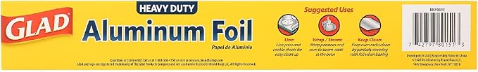 Glad Heavy Duty Aluminum Foil, 40 Square Feet | Aluminum Foil For Grilling, Roasting, Baking