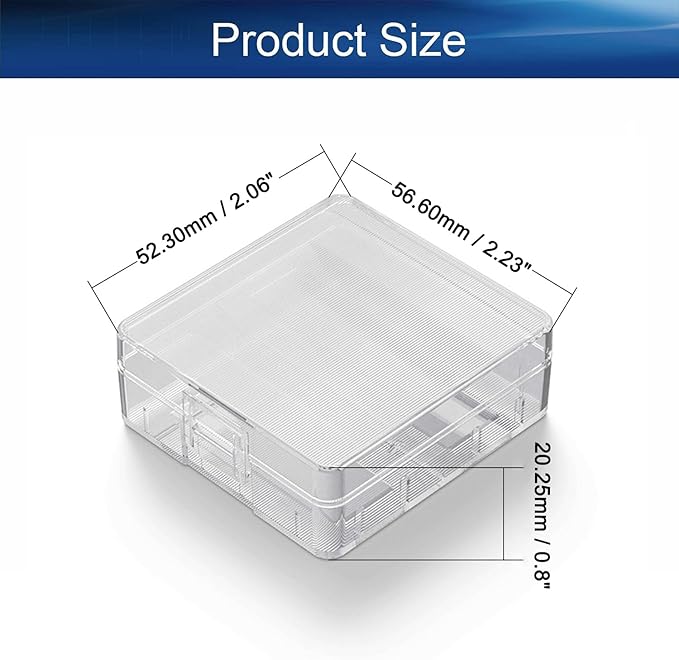 Heyiarbeit Battery Storage Case Holder Box for 2 9V Batteries, Clear Color (2 Pack)