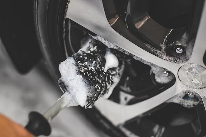 Detail Factory - Wheel Brush Kit with Interchangeable Microfiber Covers - Ultra-Soft Cleaning, Washing and Detailing Wheels, Tires, and Rims - Solar Flare
