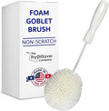 Foam Goblet Wine Glass Cleaner Brush - Foam Wine Glass Brush Cleaner - Non-Scratch & Soft Bristles for Wide Neck Glasses - Dishwasher Safe - For Home, Hotel, Restaurant, Bar - by FryOilSaver Co. B232C