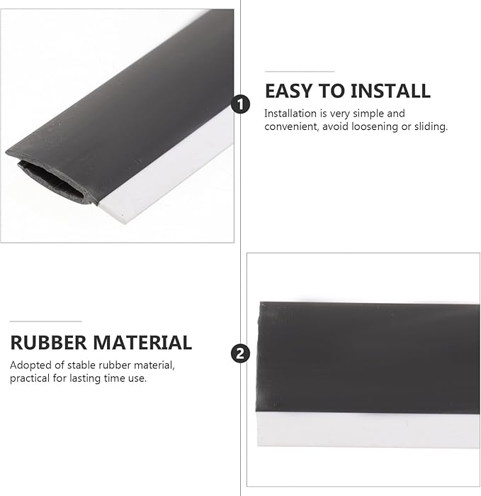 4Pcs Dustpan Rubber Lip Replacement Edge Strips for Efficient Cleaning Compatible with Various Cleaning Tools Easy to Install Rubber Material Soft Black