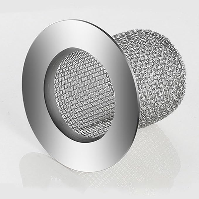 Shower Drain Hair Catcher, Shower Drain Cover - Drop-in Stainless Steel Mesh Hair Trap, Reusable Anti-Clog Drain Strainer for Bathroom Sink/Shower/Tub, Fits for ID 2-inch Holes