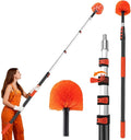 26FT Cobweb Duster with Extension Pole - High Reach Duster for High Ceilings & Outdoor Use - Telescoping Pole 5-20 Ft, Soft Bristles Cobweb Cleaner - 3/4" Acme Universal Thread
