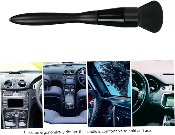PRETYZOOM Car Detailing Brush Air Vent Cleaning Brush Soft Bristle for Dust Removal Black and White Suitable for Car Air Conditioner and Dashboard Cleaning