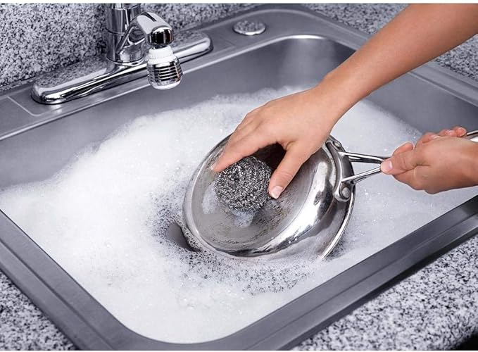 Fuller Brush Stainless Steel Scrubbing Sponges – 6-Pack (6 Sets of 3 = 18 Pieces) – Heavy Duty Kitchen Scour Sponges for Dishes, Pots & Pans
