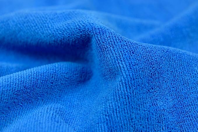 CARCAREZ Premium Microfiber Detailing Towels, 340 GSM Lint Free Car Buffing Waxing Polishing Drying Towel, Pack of 6 (Blue)