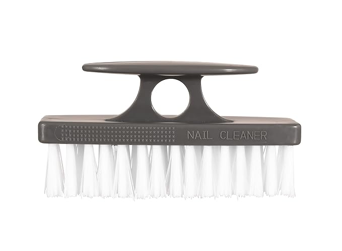 Superio Stiff Nail Brush Cleaner with Handle- Durable Brush Scrubber to Clean Toes, Fingernails, Hand Scrubber All Surface Cleaning, White Heavy Duty Scrub Brush Stiff Bristles, Easy to Hold