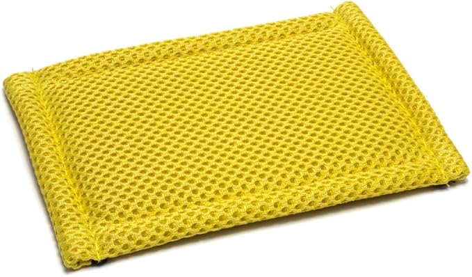 Microfiber Dish and Kitchen Scrubbing Sponge - 4.25"x6.25" - Dish Sponge Replacement, Scratch-Free Scouring Pad, Laundry and Dishwasher Safe (6, Grey and Gold)