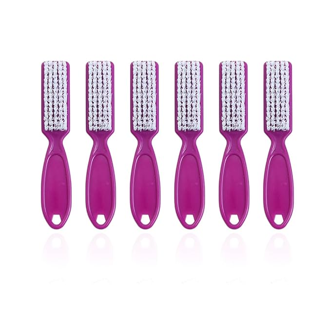 6Pcs Nail Brush for Cleaning Fingernails, Handle Grip Cleaning Brush for Nail and Toenail, Nail Dust Brush Manicure Pedicure Tools Scrubbing Brush Women Men Home Salon(Purple)