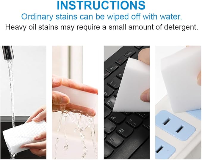 Magic Sponge Eraser Multi-Functional Melamine Sponge Foam Pads Extra Thick Kitchen Dish Sponges Household Cleaning for Kitchen Bathtub Shoes 20 Pack