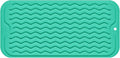Silicone Dish Drying Mat for Multiple Usage, Easy clean, Eco-friendly, Heat-resistant Dish Drainer Mat for Kitchen Counter,Sink,Refrigerator or Drawer liner (12" x 6", Green)