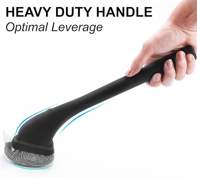 Bristle Free Grill Brush, Safe BBQ Cleaning Brush, Good Grip Chain Mail Grill Scrubber Brush,Barbeque BBQ Grill Brush,Outdoor Grill Cleaner, Chainmail Grill Scrubber Scraper