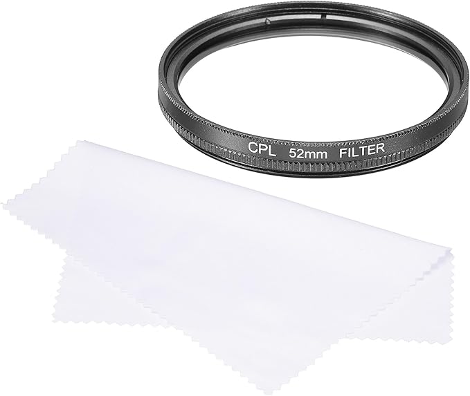 MECCANIXITY 52mm Circular Polarizer Filter, Double Sided Multi-Layer Coatings Polarizing Filter with Cleaning Cloth for Camera Lens