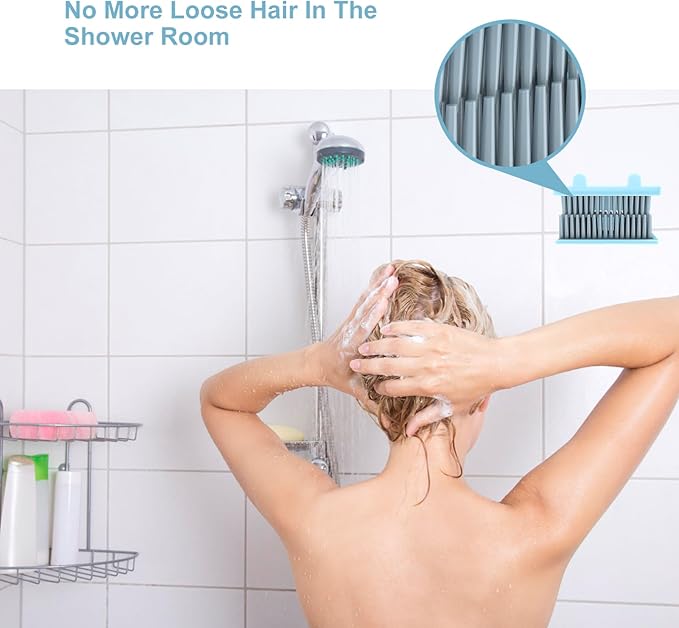 Hair Catcher, Reusable Shower Wall Hair Collector Hair Trap for Drain Protector, Silicone Hair Catcher for Bathroom Bathtub