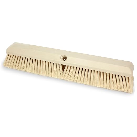 SPARTA 41890EC25 Omni Sweep Plastic Push Broom Head, Heavy Duty, Industrial Broom With Color Code System For Outdoor, Indoor, Garage, Concrete, Patio, Kitchen, Bathroom, 18 Inches, Tan