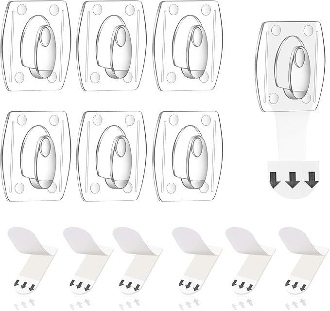 Ainiv 3-Pack Light Clips, Damage-Free Hanging Hooks with Adhesive Strips, Clear Wall Clips for Indoor/Outdoor Hanging Lights