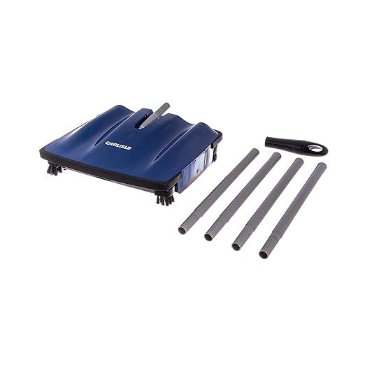 Carlisle FoodService Products Duo-Sweeper Rubberized Carpet and Floor Sweeper – Efficient Manual Cleaning for Restaurants with Low Pile Carpets (Pack of 4)