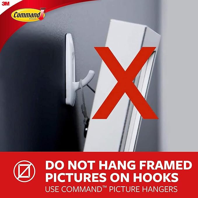 Command 10 lb XL Heavyweight Hook, 2 Wall Hooks and 6 Strips, Damage-Free Hanging with Adhesive, Heavy Duty Hanging Great for Organization and Storage