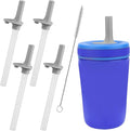 XANGNIER Replacement Straws and Bite Valve Compatible with Zak Designs Kelso 15 oz Tumbler Water Bottle,4 Pcs Reusable Silicone Straws with Cleaning Brush for Zak Designs Kelso 12 oz Cups,Grey