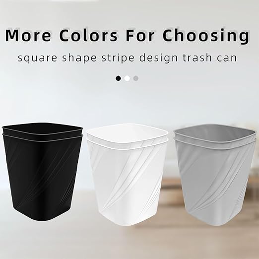 DAJITRE Small Plastic Trash Can Wastebasket Recycling Bin for Bathroom, Dorm, Bedroom，Home Office, Garbage Can for Bedroom, Kids Room (1, White)