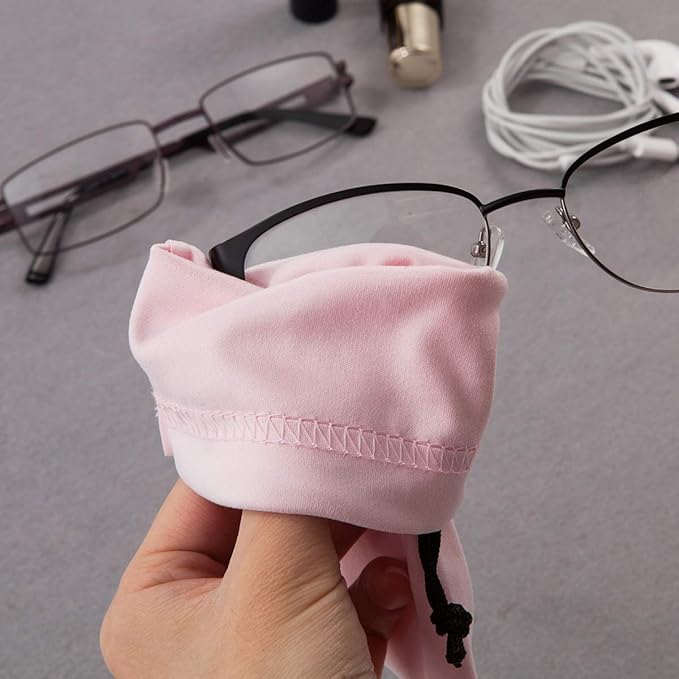 TRIUMPH VISION Soft Eyeglass Pouch 3 Pack - Pouch for glasses Microfiber Screen Cleaning Bag