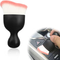 1Pcs Auto Soft Hair Brush Advanced Car Interior Detailing Brush for Dashboard Air Vent Gaps Dust Removal and Cleaning of Leather Surfaces Widely Used, Black handle, white and pink bristles