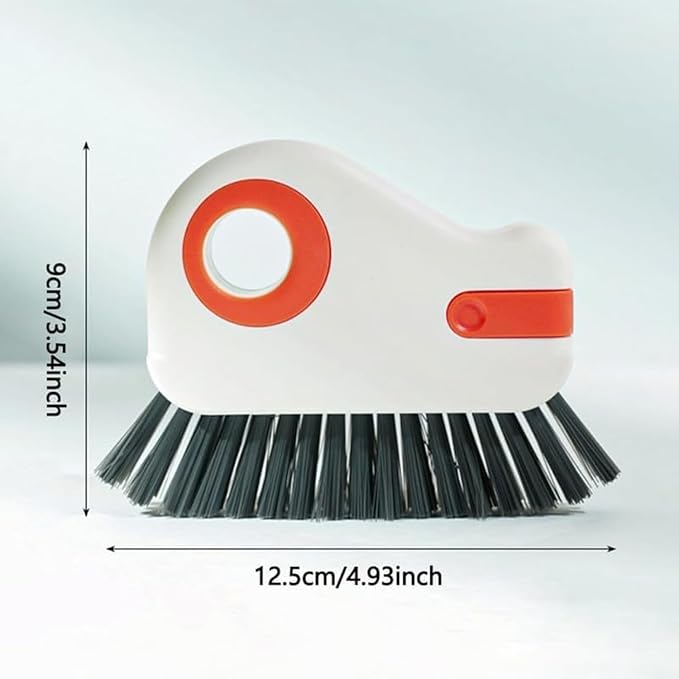 Upgrades 2 in 1 Groove Cleaning Brush Window Track Cleaning Tools, 2025 Multipurpose Hard Bristle Crevice Cleaning Brush with Hidden Scraper, Shutter Door Window Track Kitchen Cleaning Kit (Gray)