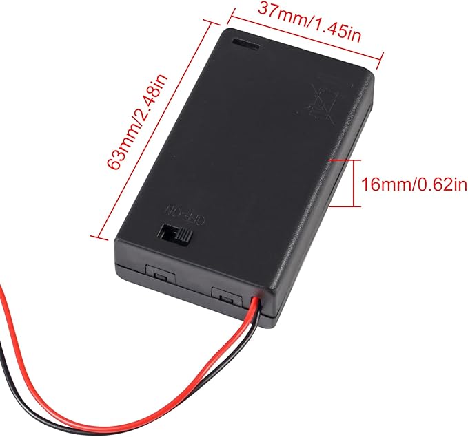 DIANN 10pcs AAA Battery Holder with Switch ON Off Case Back Cover 3X 1.5V Batteries Charger Holder Spring Clip Storage Box Cell Cable