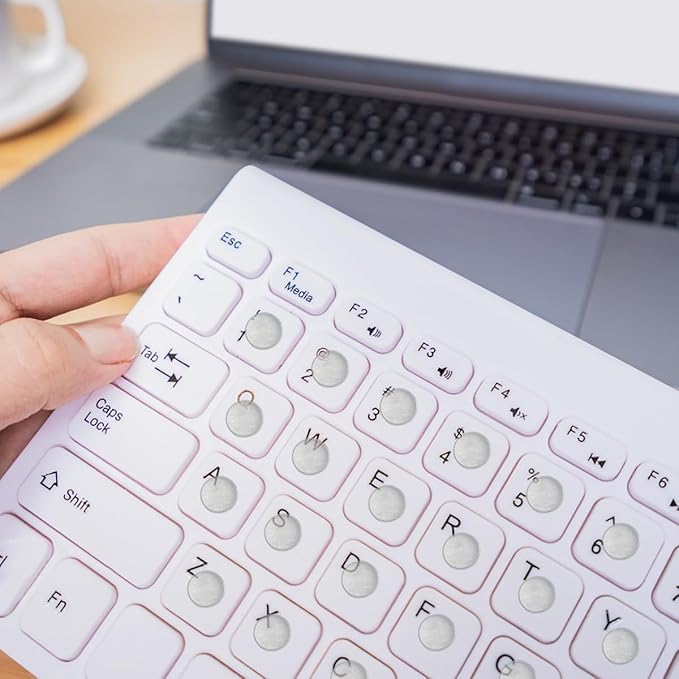 128 Pcs Silicone Nail Art Typing Stickers, with Cleaning Brush,Long Nails Keyboard Cover, Reusable Adhesive Protective Nail Stickers for Laptop,PC,Desktop,Keyboard Bubbles for Long Nails,Hemispherical
