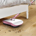 Manual Vacuum Sweeper, 180 Degree Rotating Push Vacuum Non Electric Floor Sweeper, 2 in 1 Manual Sweeper for Carpet and Floors(Pink)