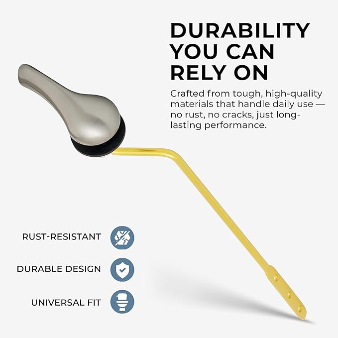 Qualihome Toilet Handle Replacement (Brushed Nickel, Side Mount)