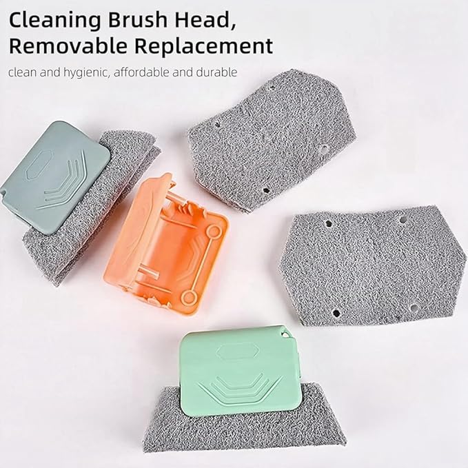 Magic Window Track Cleaner - 2025 Upgraded Groove Cleaning Brush Tools Set, Hand-held Window Track Cleaner Brushes for Gaps, Tile Lines, Shutter, Car Vents (Green, 3PCS)