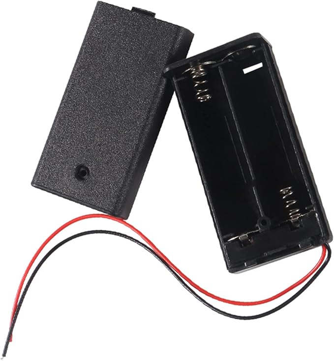 8Pcs 2 AA Battery Holder with Switch, 2X 1.5V AA Battery Holder Case with Wire and ON/Off Switch