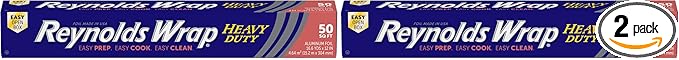 Reynolds Wrap Heavy Duty Aluminum Foil, 50 Square Feet (Packaging May Vary) (Pack of 2)