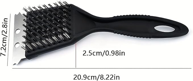 YIKANGHENG 2 Pcs 8.3 Inch x 2.8 Inch Stainless Steel Grill Brush with Plastic Handle for Barbecue Net Cleaning