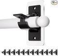 Antimbee 12-Pack Self Adhesive Rod Brackets, No Drill Needed Curtain Rod Holders, Multipurpose Nail Free Stick on Curtain Rod Hooks, Curtain Hangers for Bathroom, Bedroom, Livingroom