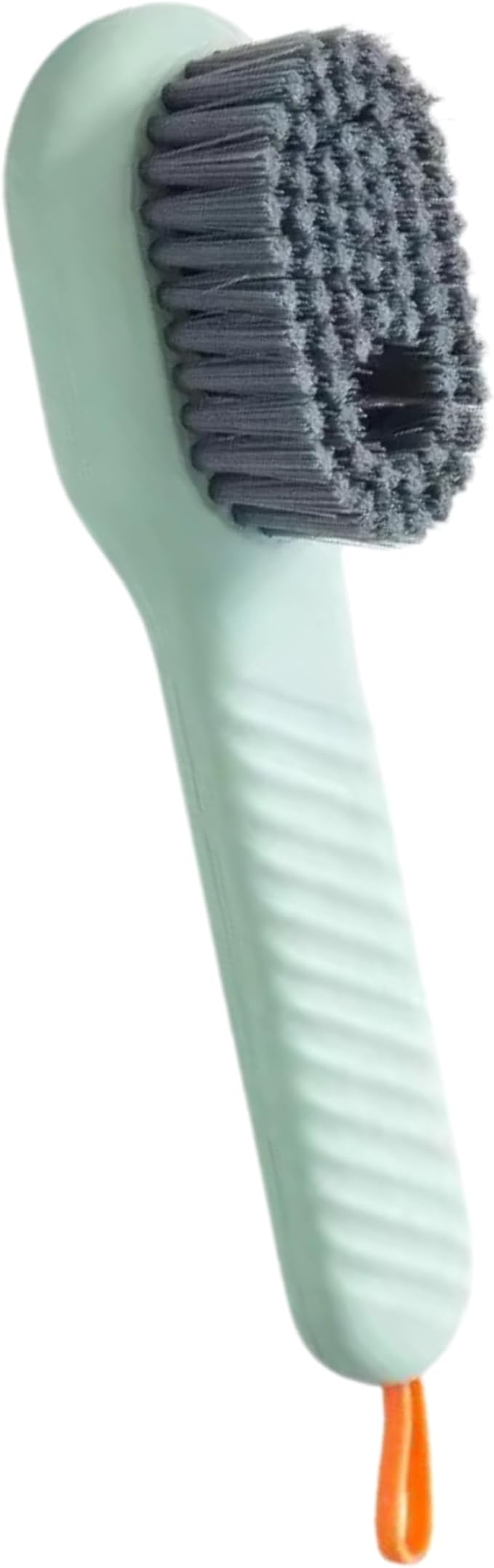 AMSY 2-in-1 Multipurpose Cleaning Brush with Soap Dispenser - Green, Nylon Bristles, Plastic Handle and Body, Ideal for Kitchen, Bathroom, Tile, Upholstery, Fabric, Shoes, Utensils