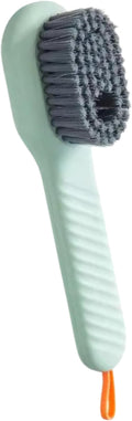 AMSY 2-in-1 Multipurpose Cleaning Brush with Soap Dispenser - Green, Nylon Bristles, Plastic Handle and Body, Ideal for Kitchen, Bathroom, Tile, Upholstery, Fabric, Shoes, Utensils
