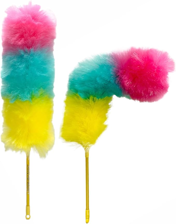 Kitchen + Home Large Static Duster - 27" Inch Electrostatic Feather Duster attracts dust Like a Magnet! - Cotton Candy