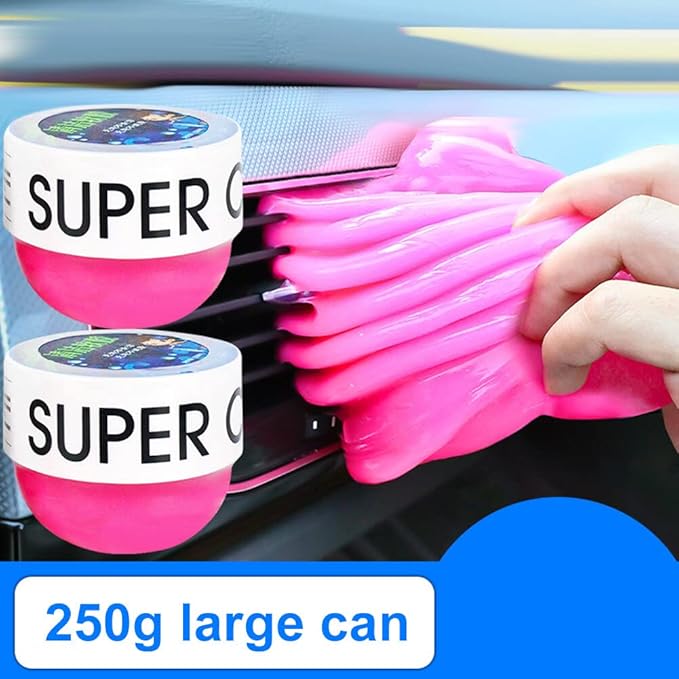 2PCS Car Vents Cleaning Gel Keyboard Cleaning Adhesive Universal Dust Remover Cleaner Cleaning Gum Glue for Computer Laptop Keyboards for Car Dash, Printers, Calculators, Speakers (Rosy)