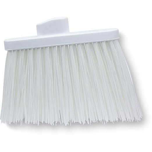 SPARTA Plastic Broom Head, Angled, Un-Flagged for Large Debris Indoor, Outdoor, Home, Restaurant, Lobby, Office, 12 Inches, White, (Pack of 12)