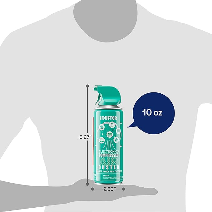 Compressed Air Duster for Keyboard - 10oz Canned Air for Electronics, 12 Packs